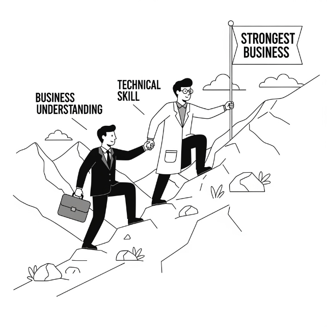 システムの課題、私たちが解決します！のイラスト